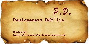 Paulcsenetz Délia névjegykártya